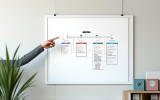 Ett välorganiserat organisationsschema på en vägg, syftar till en effektiv struktur.